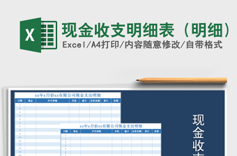 2021年現(xiàn)金收支明細表（明細)