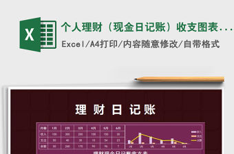 2021年個人理財（現金日記賬）收支圖表分析免費下載