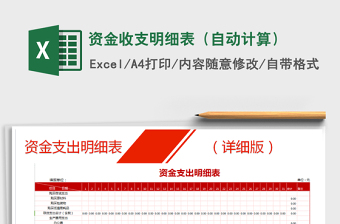 2022资金收支明细表月报表