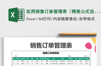 2021年實用銷售訂單管理表（精美公式自動計算）