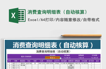 2021年消費(fèi)查詢明細(xì)表（自動(dòng)核算）