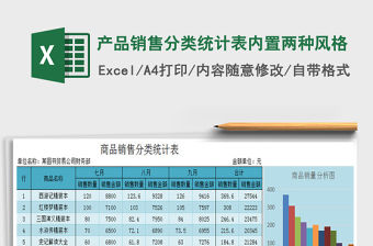 2021年產品銷售分類統計表內置兩種風格