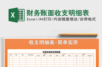 2021年財務賬面收支明細表