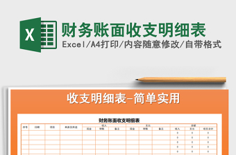 2021年財務賬面收支明細表