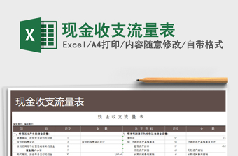 2021年現(xiàn)金收支流量表