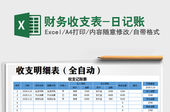 2021年財務(wù)收支表-日記賬免費下載