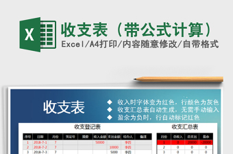 2021年收支表（帶公式計(jì)算）