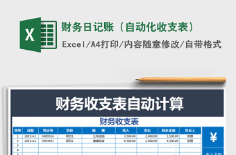 2022财务日记账样表（自动计算）