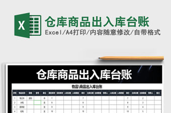 2021年倉(cāng)庫(kù)商品出入庫(kù)臺(tái)賬