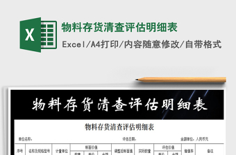 2021年物料存貨清查評(píng)估明細(xì)表