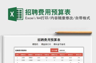 2021年招聘費(fèi)用預(yù)算表
