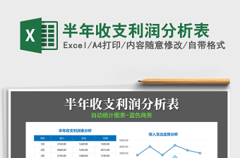2021年半年收支利潤分析表