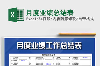 2021年月度業績總結表