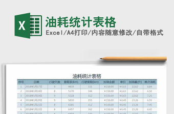 2021年油耗統(tǒng)計(jì)表格