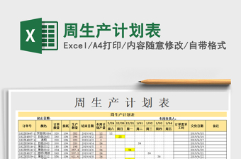 2021年周生產(chǎn)計劃表