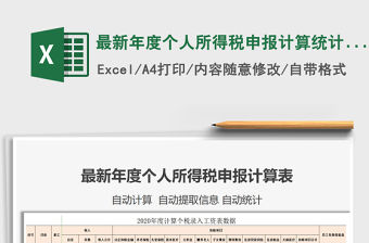 2021年最新年度個人所得稅申報計算統(tǒng)計表