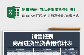 2021年销售报表-商品进货出货费用统计表