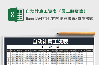 2021年自動(dòng)計(jì)算工資表（員工薪資表）