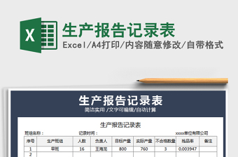 2022车间操作人员生产操作记录表报表