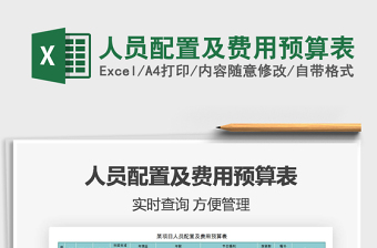 2021年人員配置及費用預(yù)算表免費下載