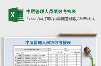 2021年中層管理人員績效考核表