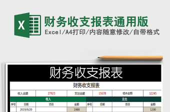 2022年度收支报表通用版