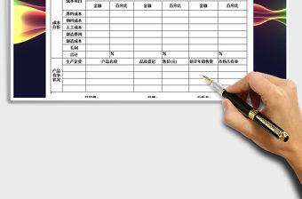 2021年產品定價分析表免費下載