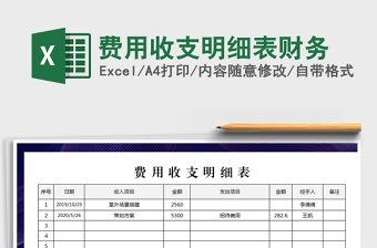 2021年費用收支明細表財務(wù)
