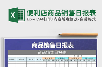 2021年便利店商品銷售日報表免費下載