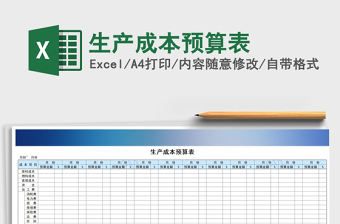 2021年生产成本预算表