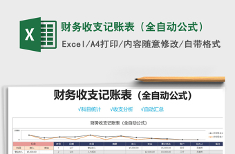 2021年財務(wù)收支記賬表（全自動公式）