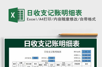 2021年日收支記賬明細(xì)表