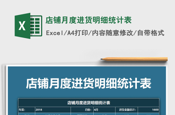 2021年店鋪月度進貨明細(xì)統(tǒng)計表