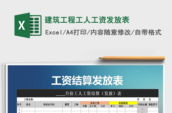 2022建筑工地工人工资结算单