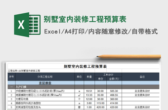 别墅装修预算表