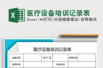 2021年医疗设备培训记录表免费下载