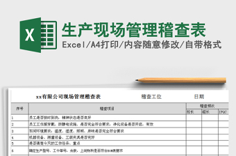 2022车间生产现场管理检查表