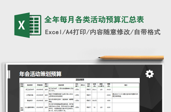 2021年全年每月各類活動(dòng)預(yù)算匯總表