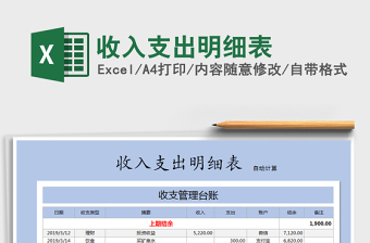 2021年收入支出明細表