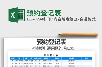 2021年預(yù)約登記表