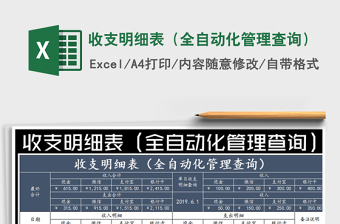 2021年收支明細(xì)表（全自動化管理查詢）