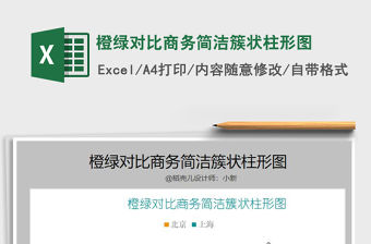 2021年橙綠對(duì)比商務(wù)簡(jiǎn)潔簇狀柱形圖