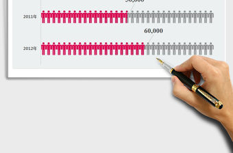 2021年可視化圖表—多種色彩人物圖案條形圖