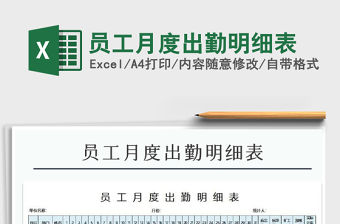 2021年員工月度出勤明細表