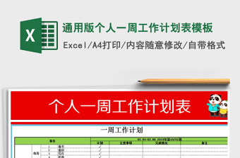 2021年通用版?zhèn)€人一周工作計(jì)劃表模板