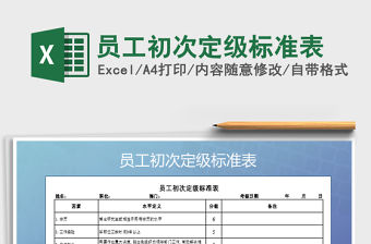 2021年員工初次定級標準表