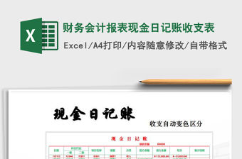 2021年財務會計報表現金日記賬收支表