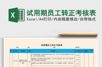 2021年試用期員工轉(zhuǎn)正考核表免費(fèi)下載