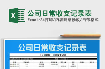 2021年公司日常收支記錄表
