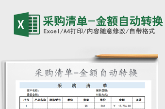 2021年采購(gòu)清單-金額自動(dòng)轉(zhuǎn)換